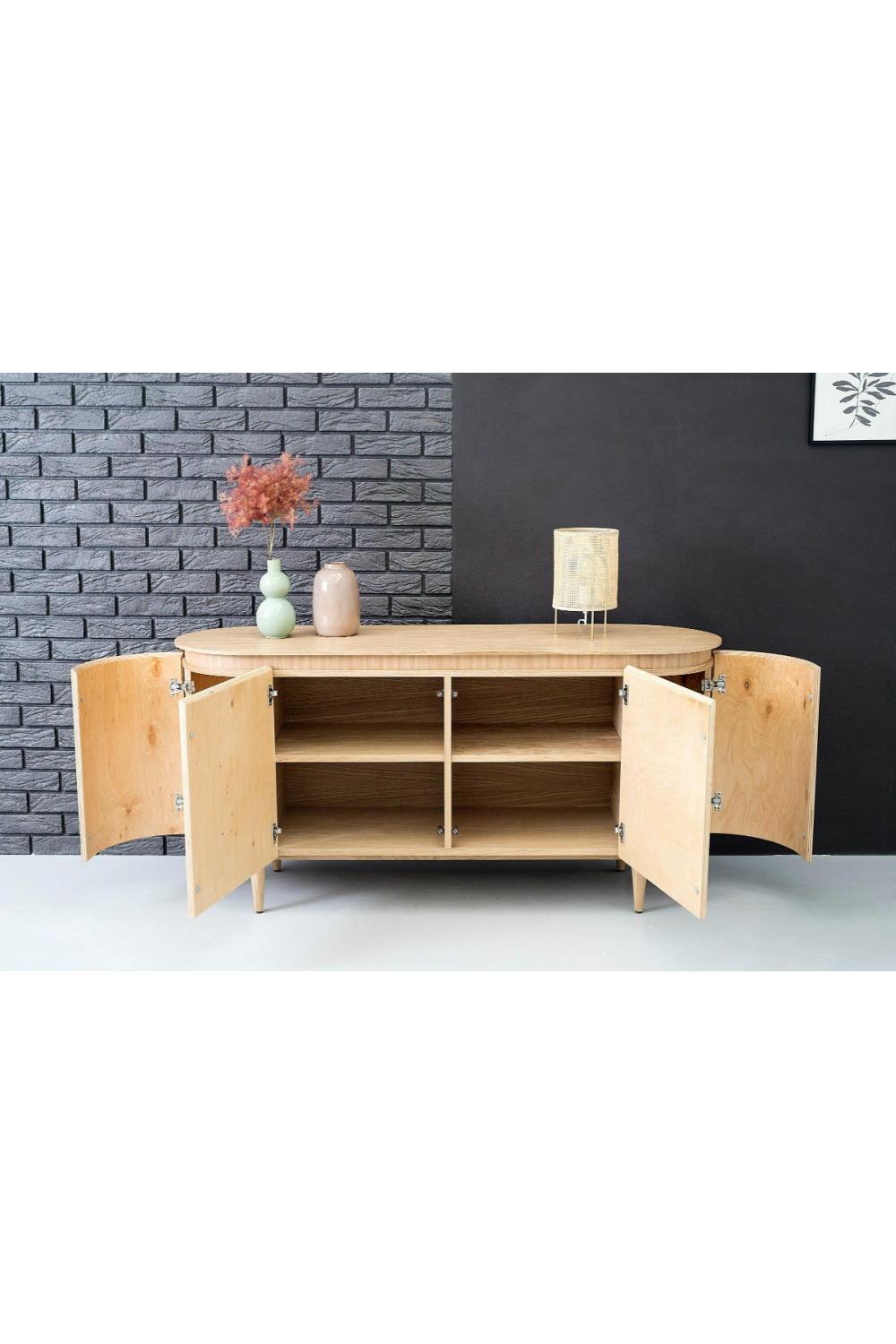 Oak 4-Door Oval Sideboard – Miami – alternate view 11