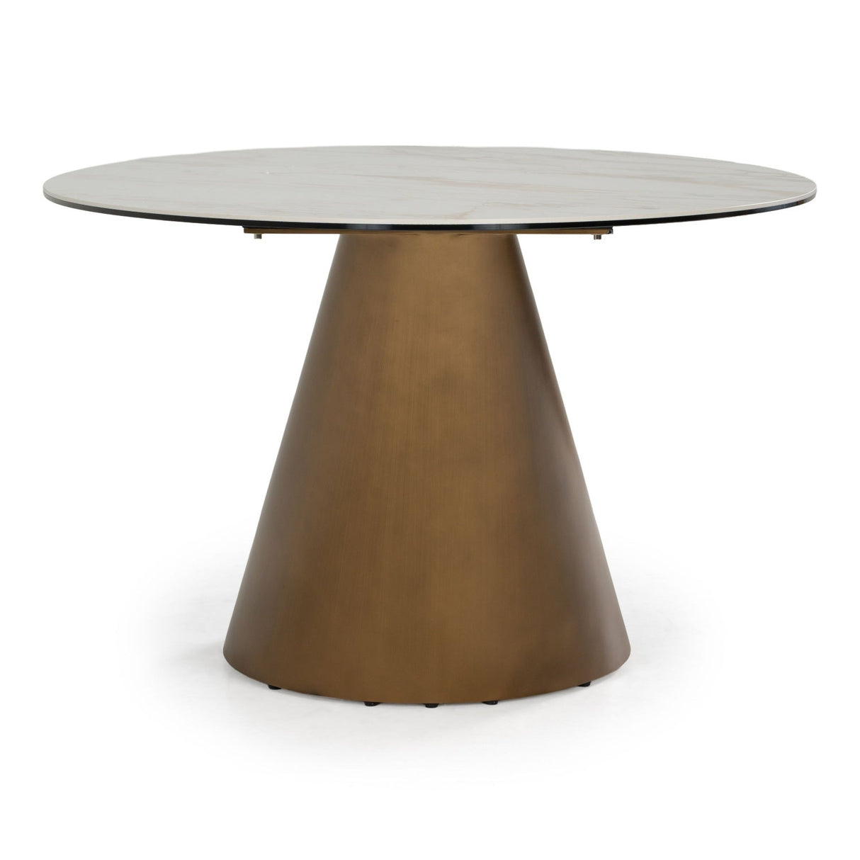 Modern European furniture - Brushed Brass Tilted Dining Table - www.oroa.com