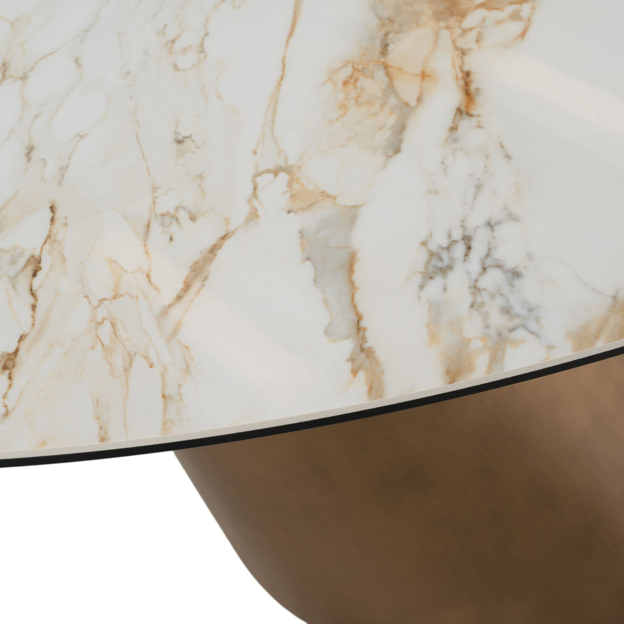 Modern European furniture - Brushed Brass Tilted Dining Table - www.oroa.com