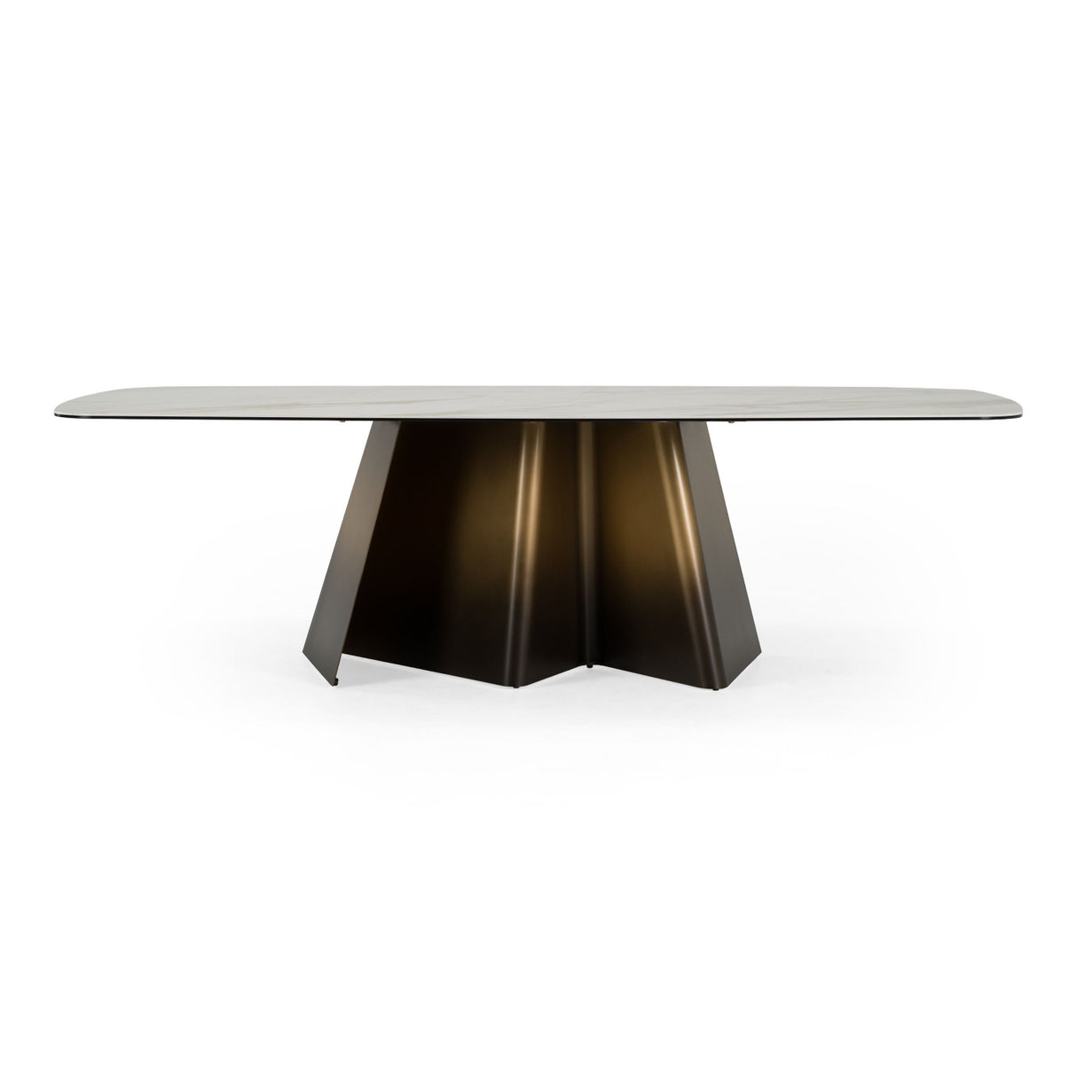 Modern European furniture - Brushed Bronze Dining Table - www.oroa.com