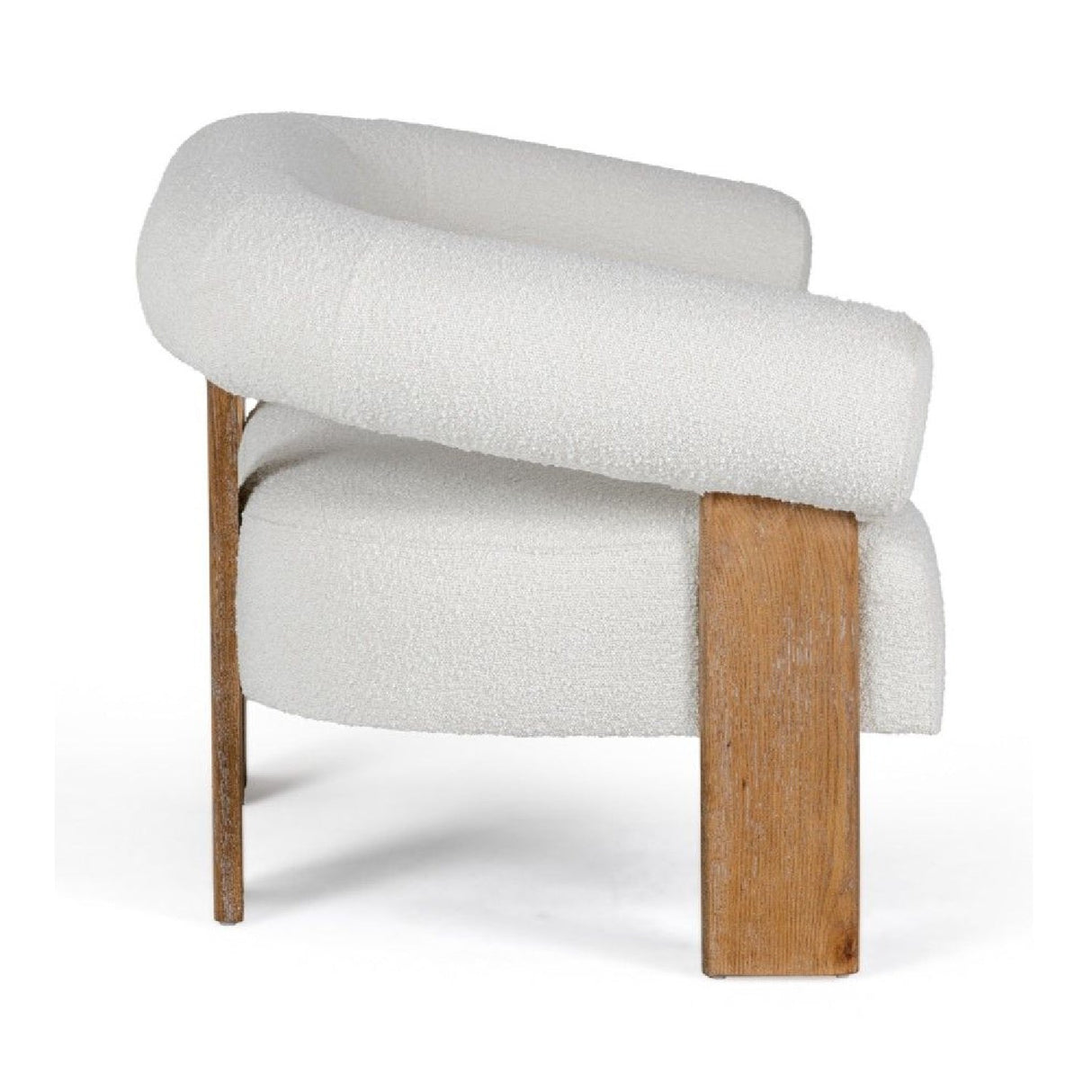 Oak-Framed White Loveseat – Aledo – rear view