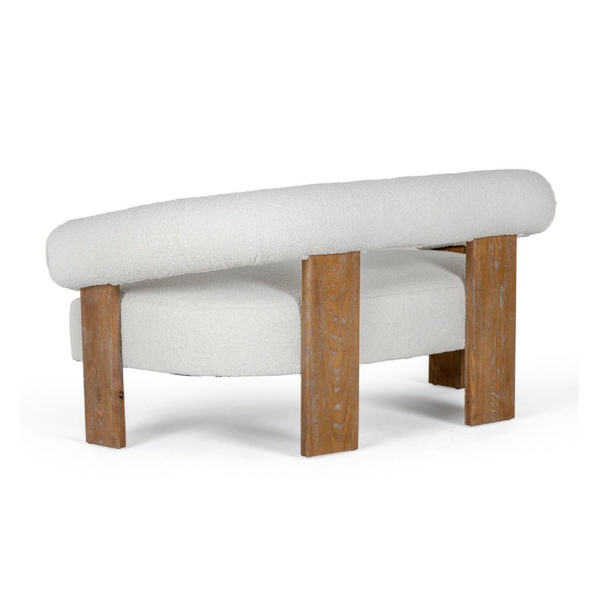 Oak-Framed White Loveseat – Aledo – alternate view 5