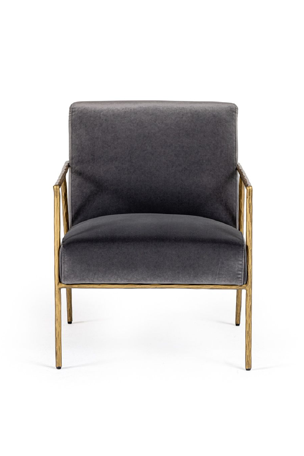 Gold-Framed Gray Velvet Accent Chair | OROA Modern Gibbons | Oroa.com