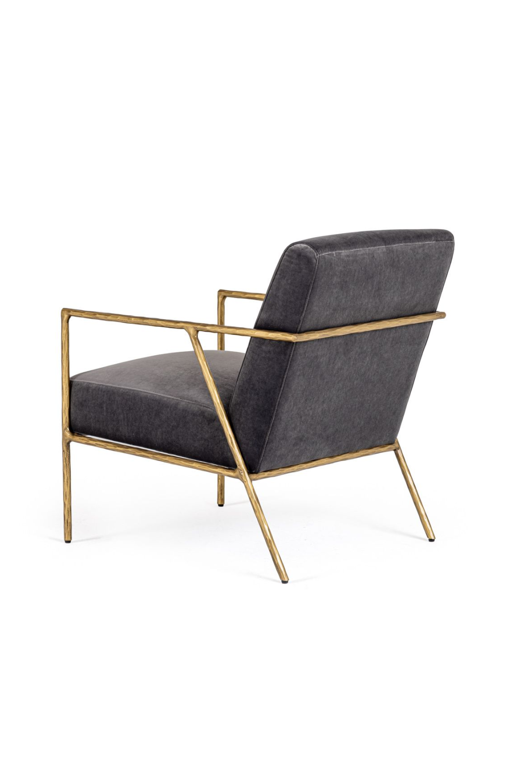 Gold-Framed Gray Velvet Accent Chair | OROA Modern Gibbons | Oroa.com