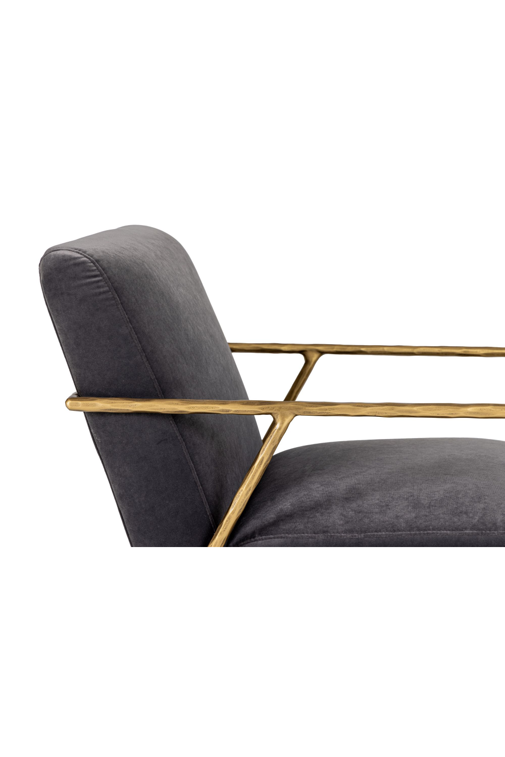 Gold-Framed Gray Velvet Accent Chair | OROA Modern Gibbons | Oroa.com