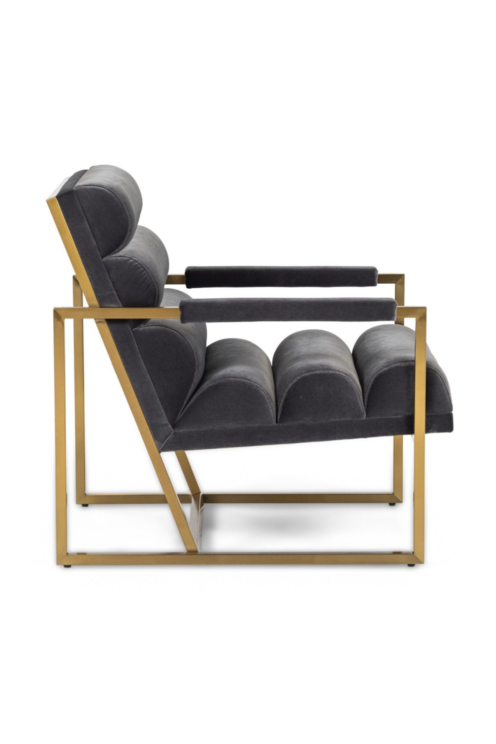 Gray Velvet Lounge Chair | Oroa.com