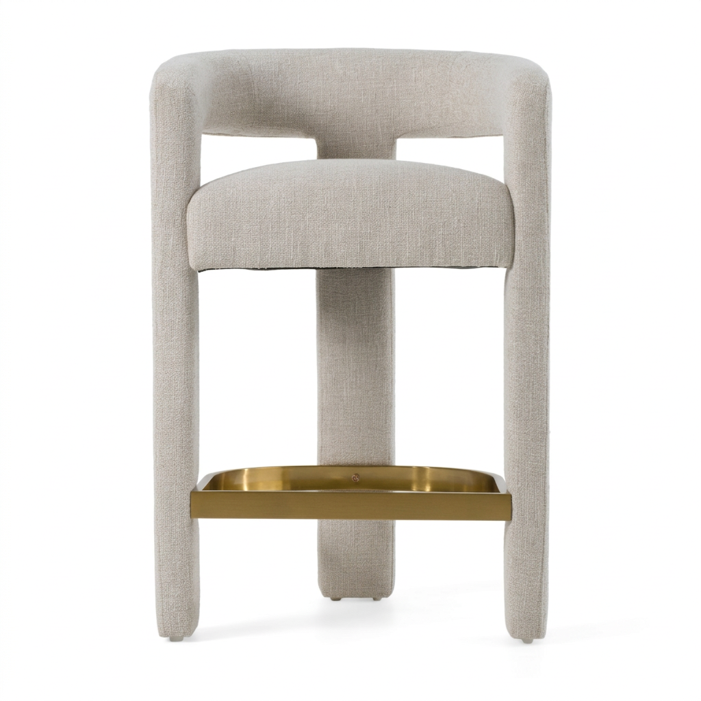 Beige Curved Counter Chair | OROA Modern Adam | Oroa.com