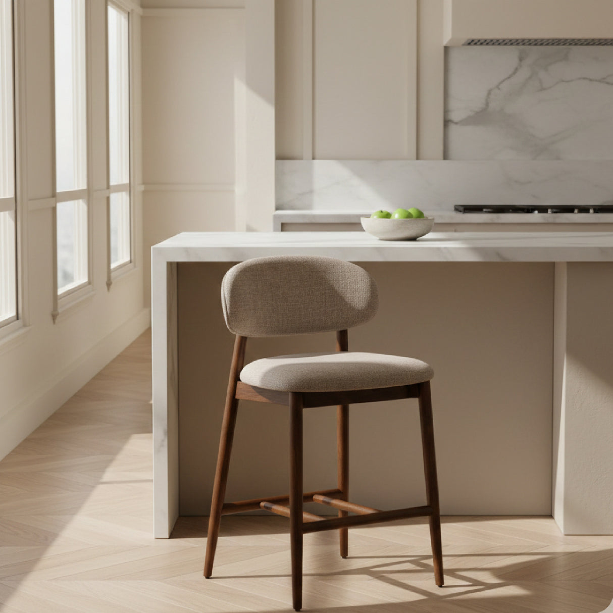 Beige Linen Counter Chair | OROA Modern Blum