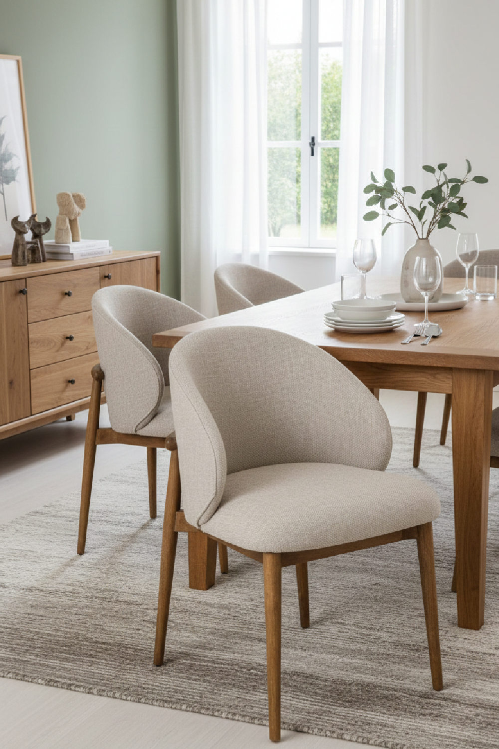 Beige Linen Dining Chair | OROA Modern Blum | Oroa.com