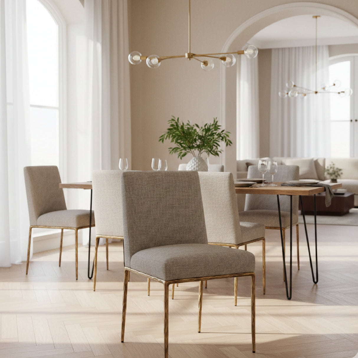 Linen Upholstered Dining Chair – Beasley – alternate view 9