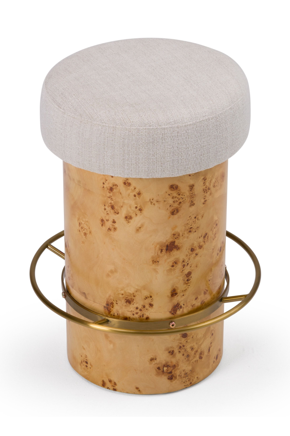 Cylindrical Burl Wood Stool | OROA Modern August | Oroa.com