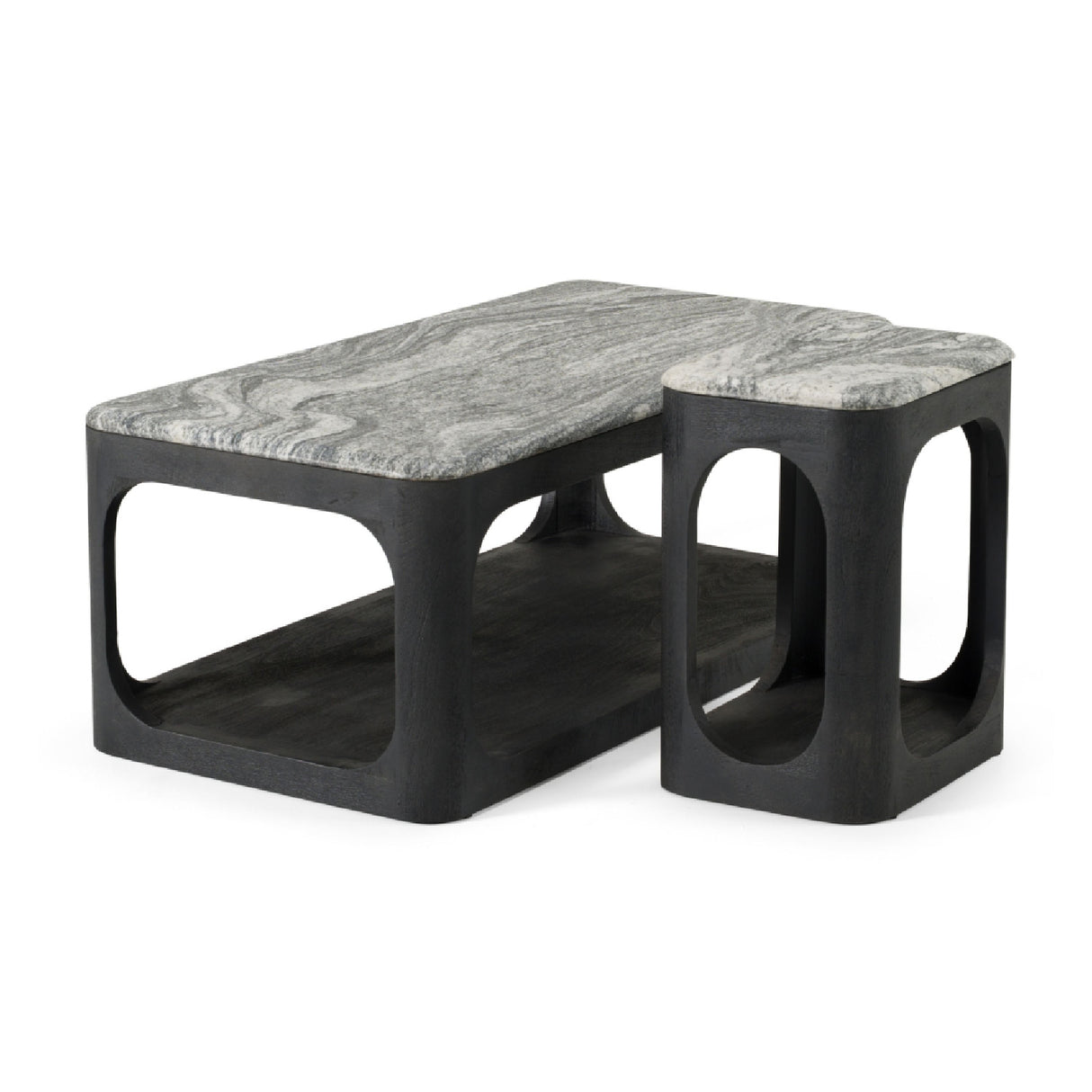 White Granite End Table | OROA Modern Marco | Oroa.com