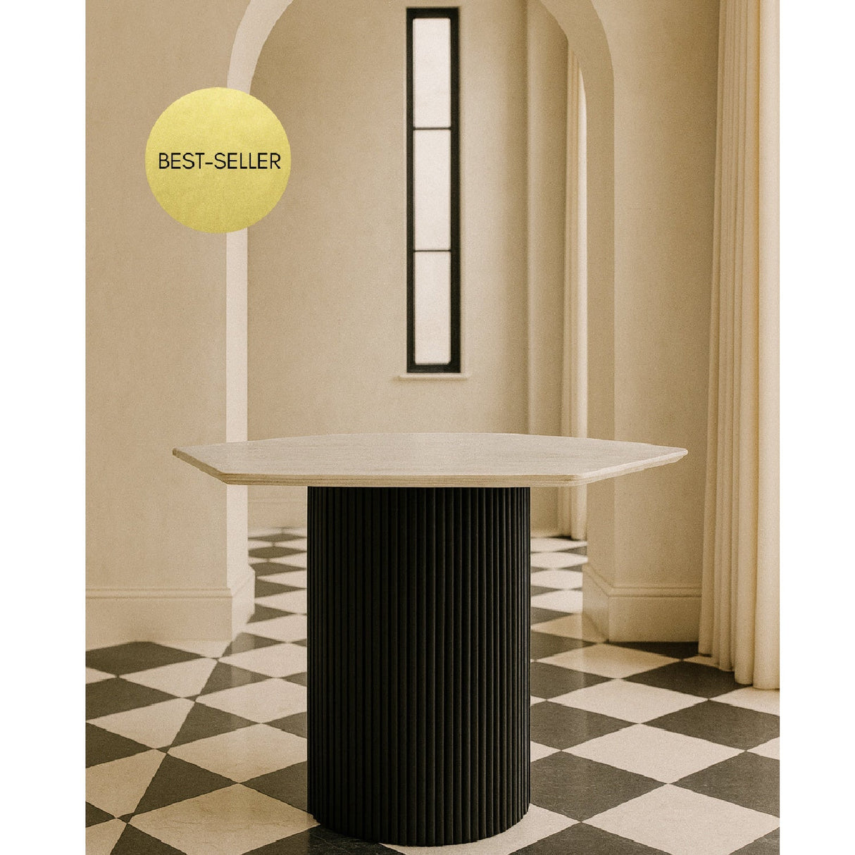 Hexagonal White Marble Dining Table – Rivas – alternate view 7
