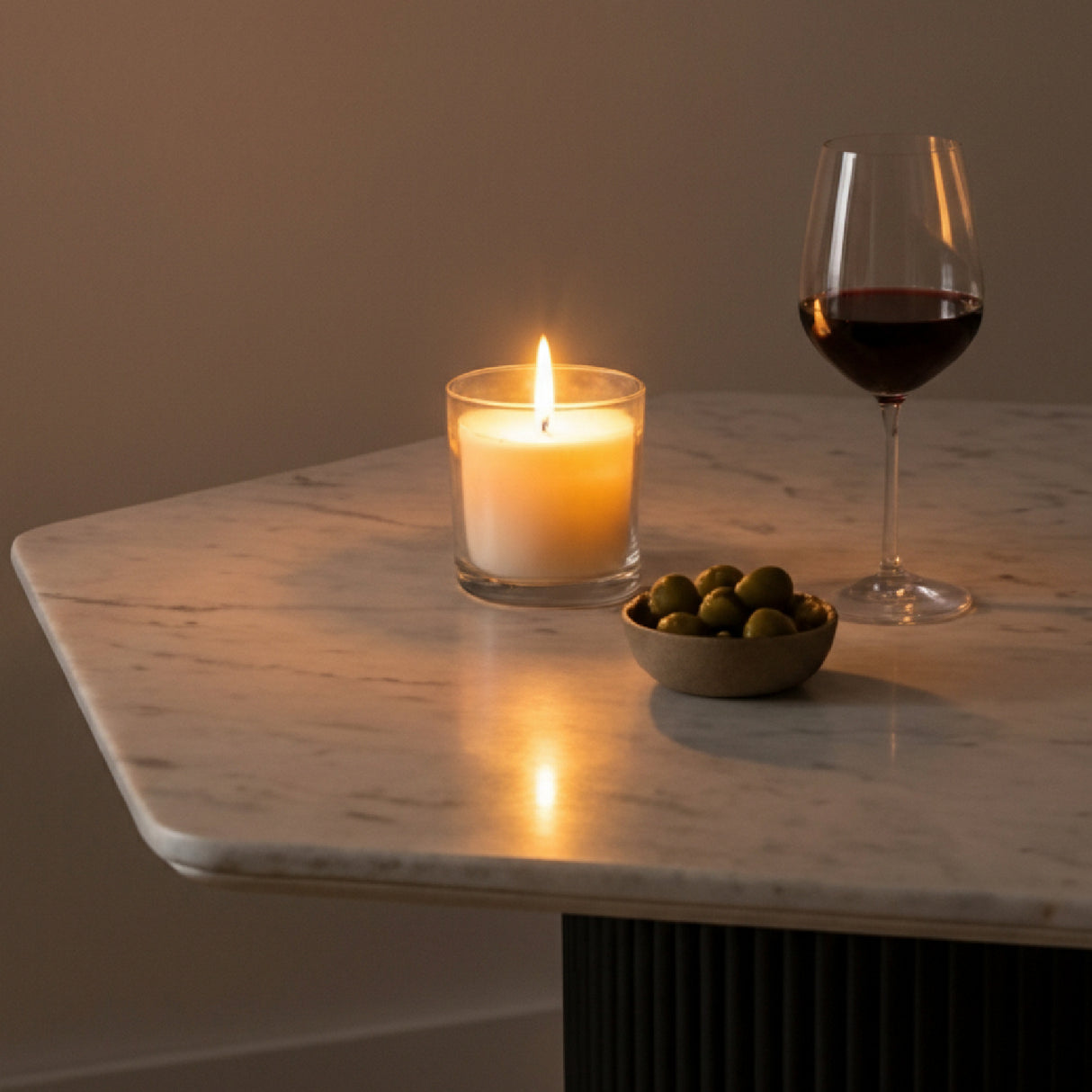 Hexagonal White Marble Dining Table – Rivas – alternate view 8