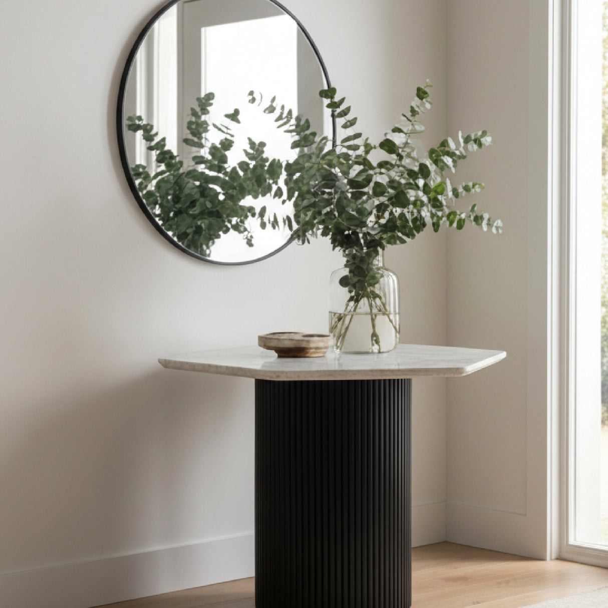 Hexagonal White Marble Dining Table – Rivas – alternate view 10