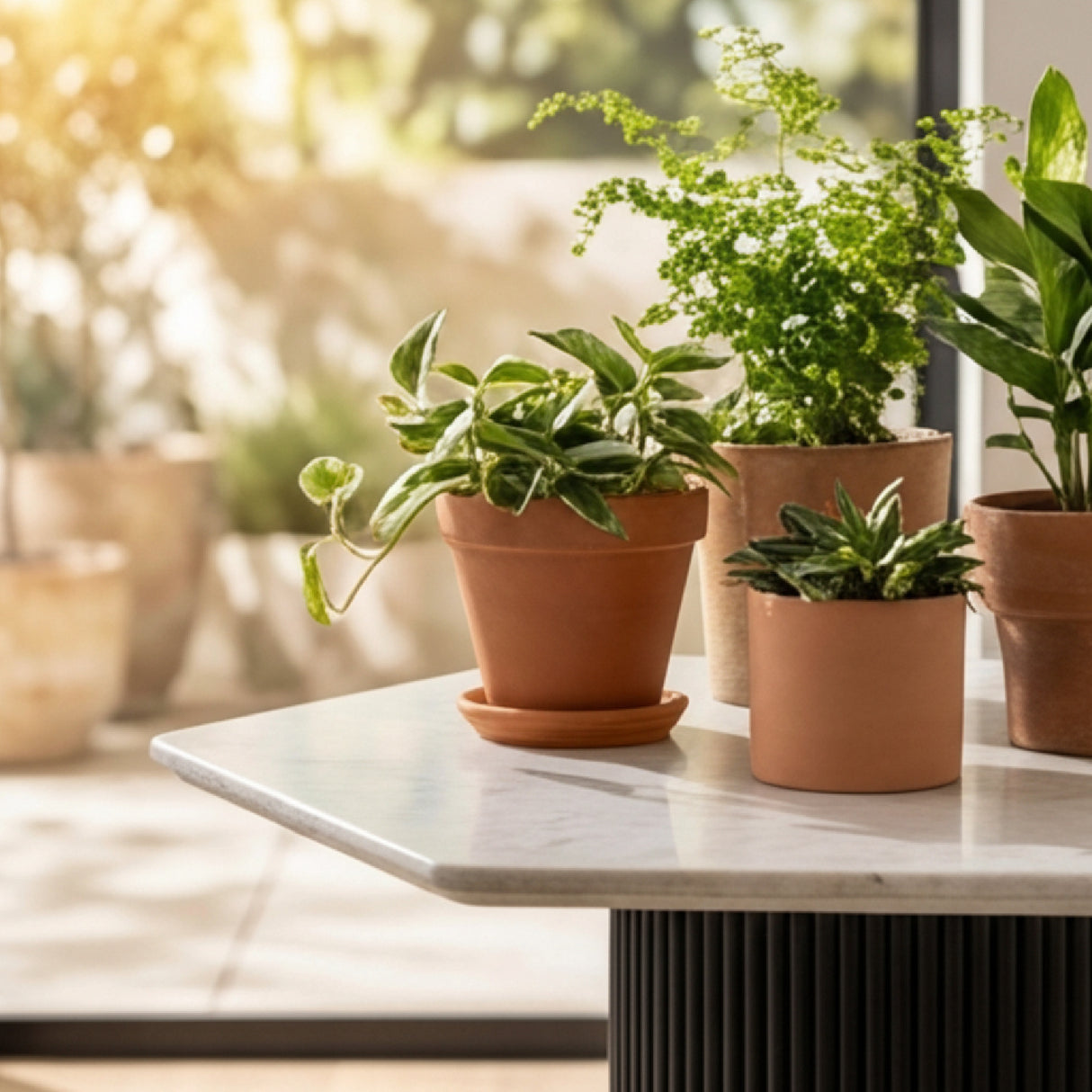 Hexagonal White Marble Dining Table | Oroa.com