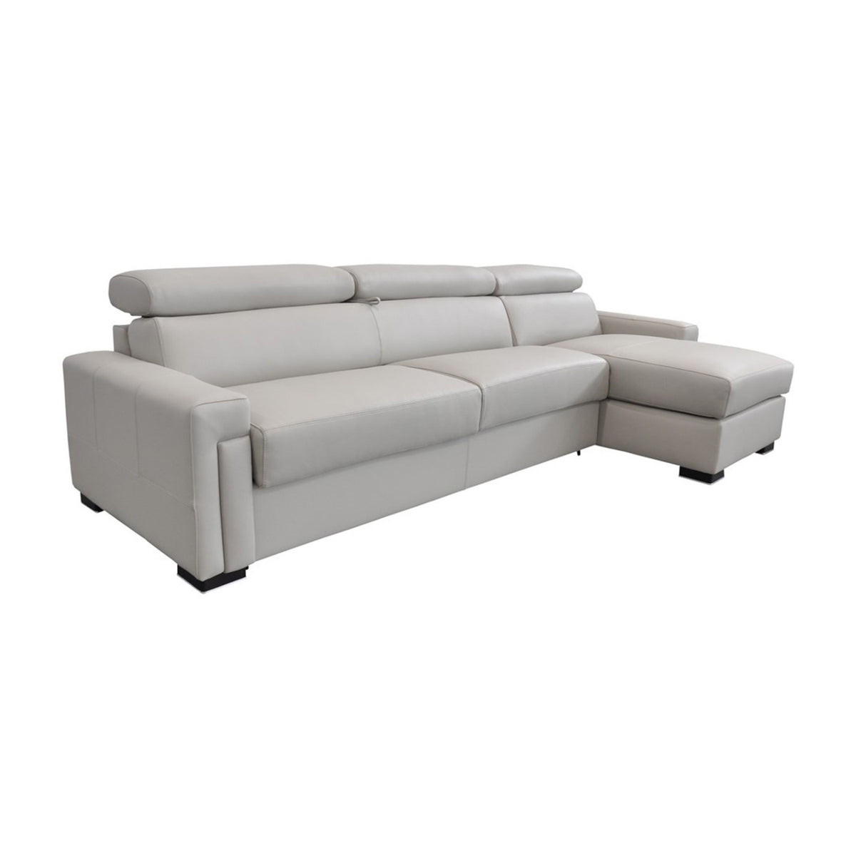 Gray Leather Reversible Sectional Sofa | OROA Modern Sacha