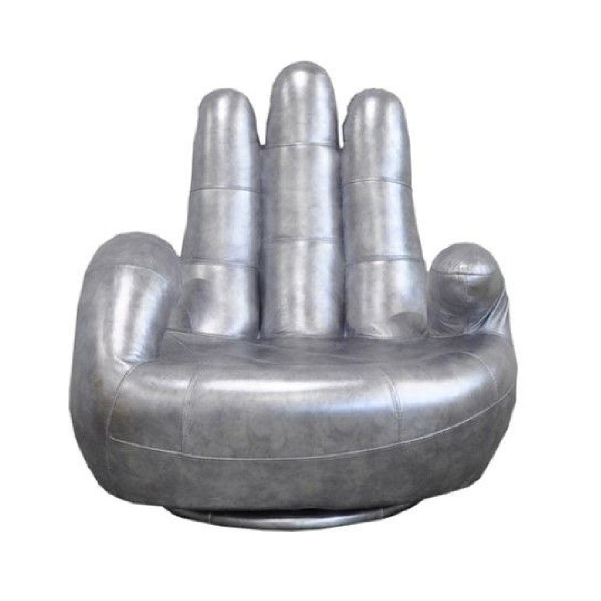Silver Leather Hand Accent Chair | OROA Modern Sosia