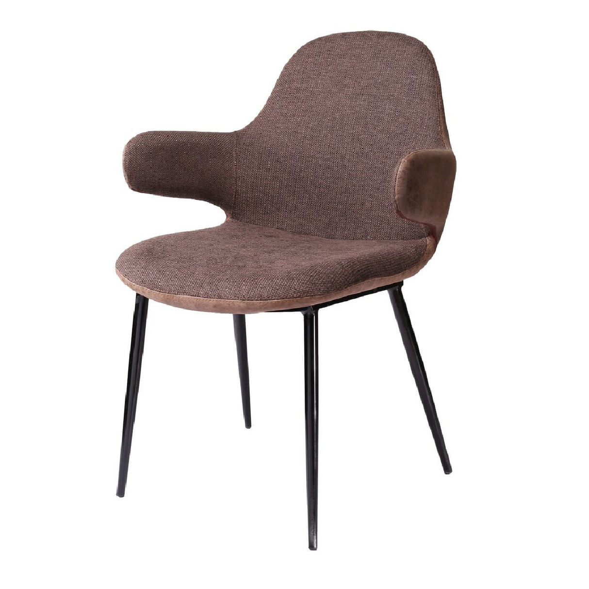 Brown Vegan Leather Accent Chair – Bontura – front view