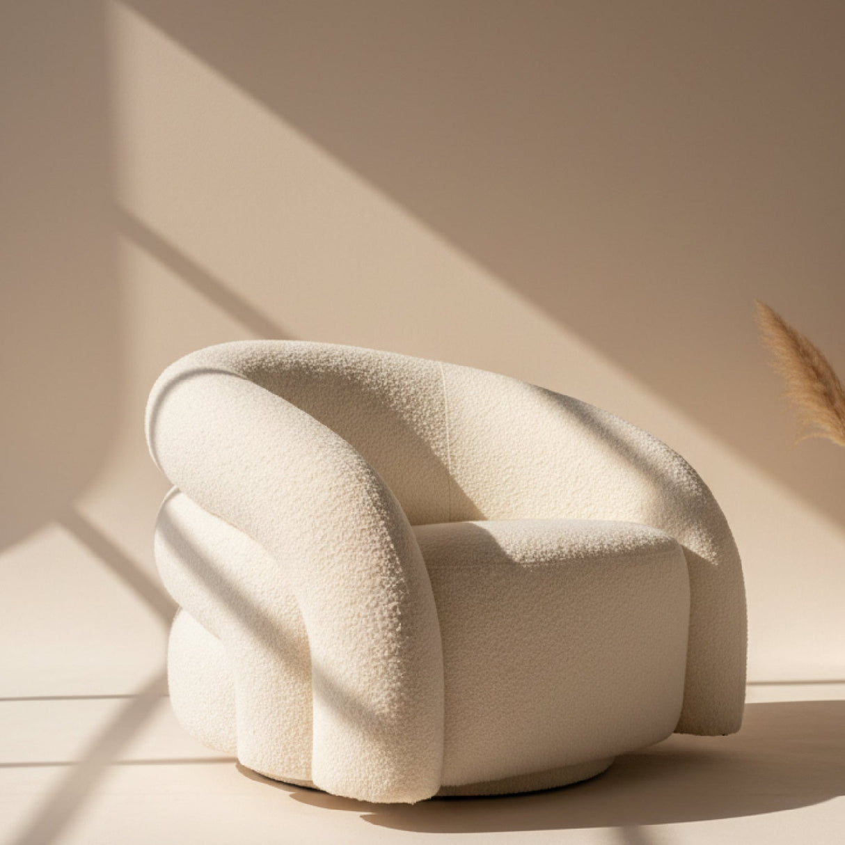 White Boucle Accent Chair | OROA Modern Joshua
