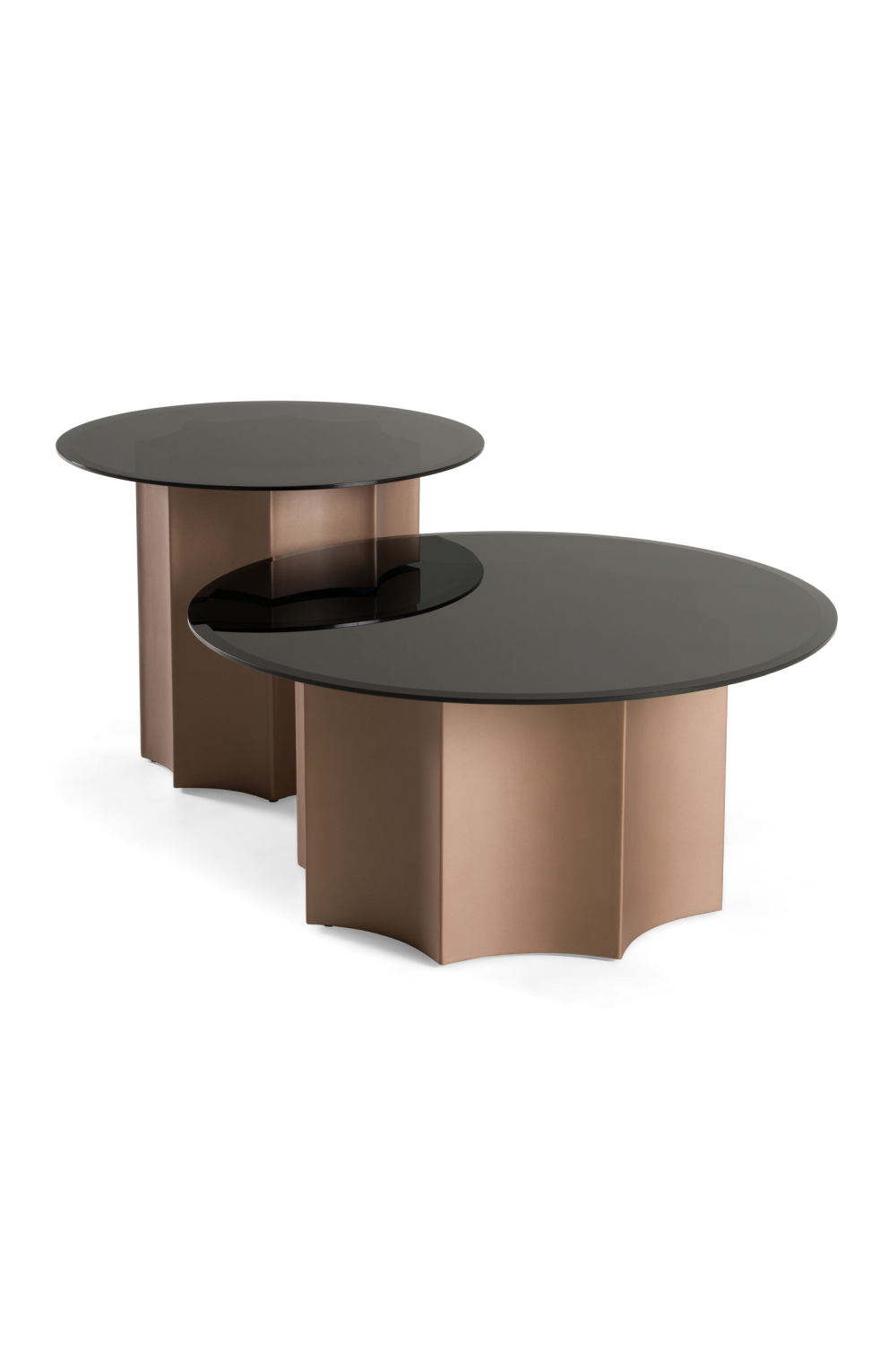 Black Glass Nesting Coffee Tables (2) | Oroa.com