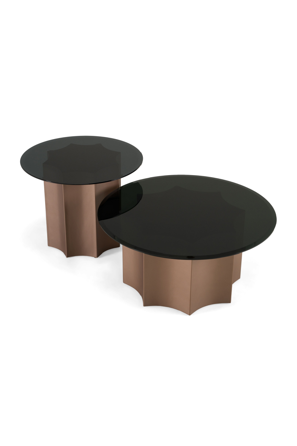 Black Glass Nesting Coffee Tables (2) | Oroa.com