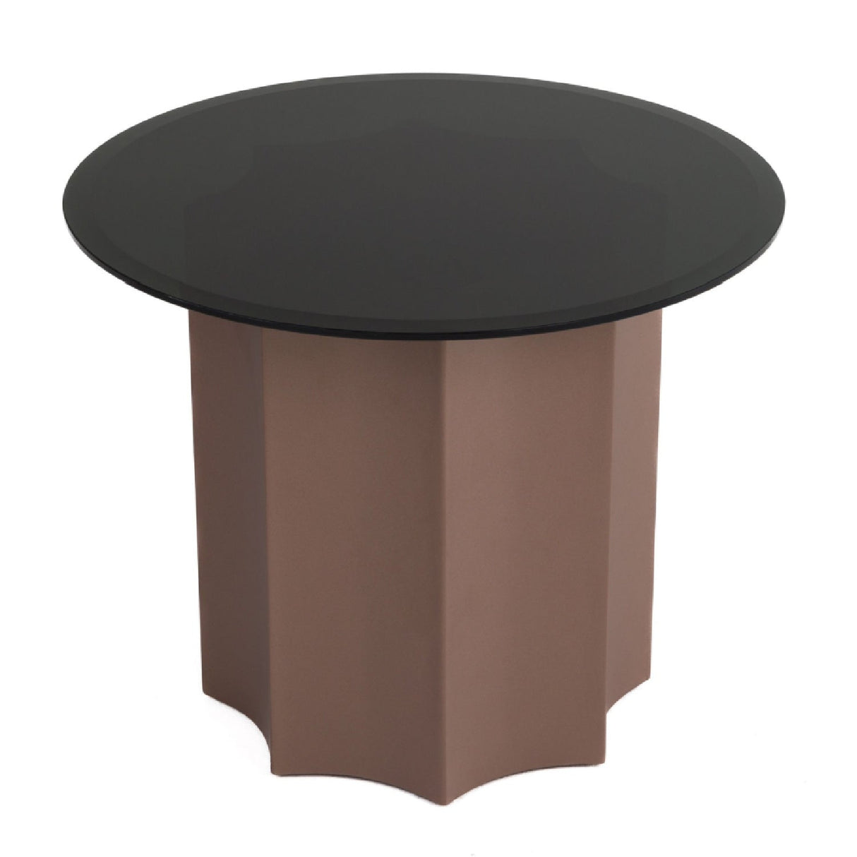 Black Mirror Round End Table – Ingram – front view