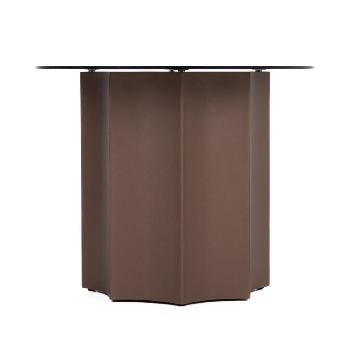 Black Mirror Round End Table – Ingram – side view