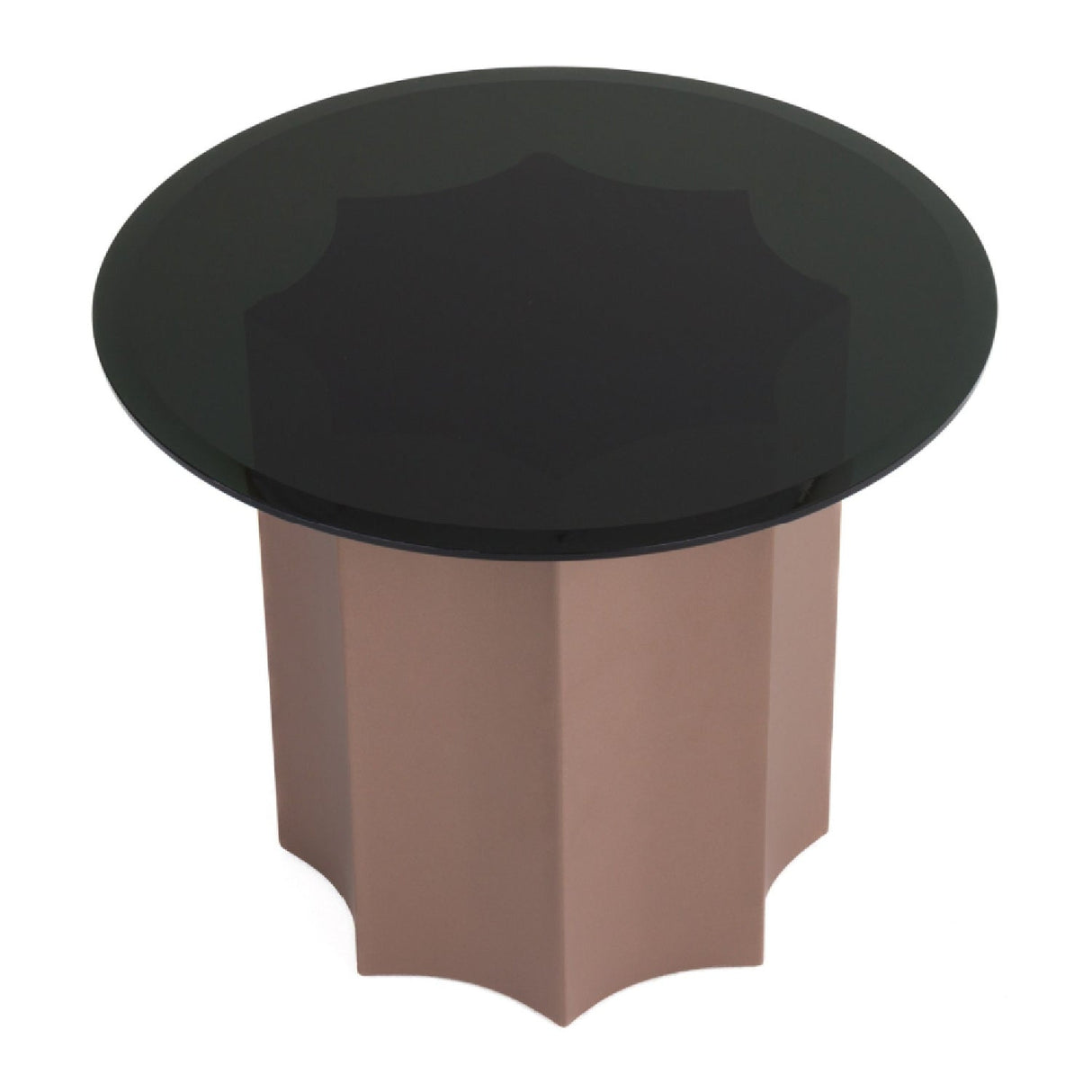 Black Mirror Round End Table – Ingram – rear view