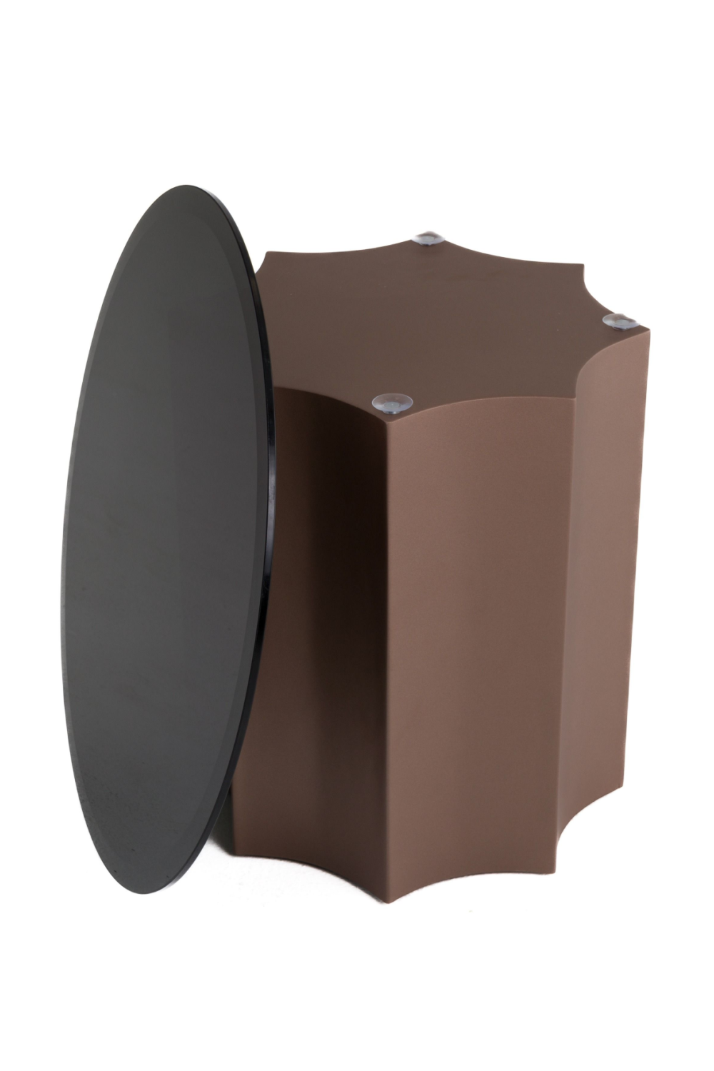 Black Mirror Round End Table | OROA Modern Ingram | Oroa.com