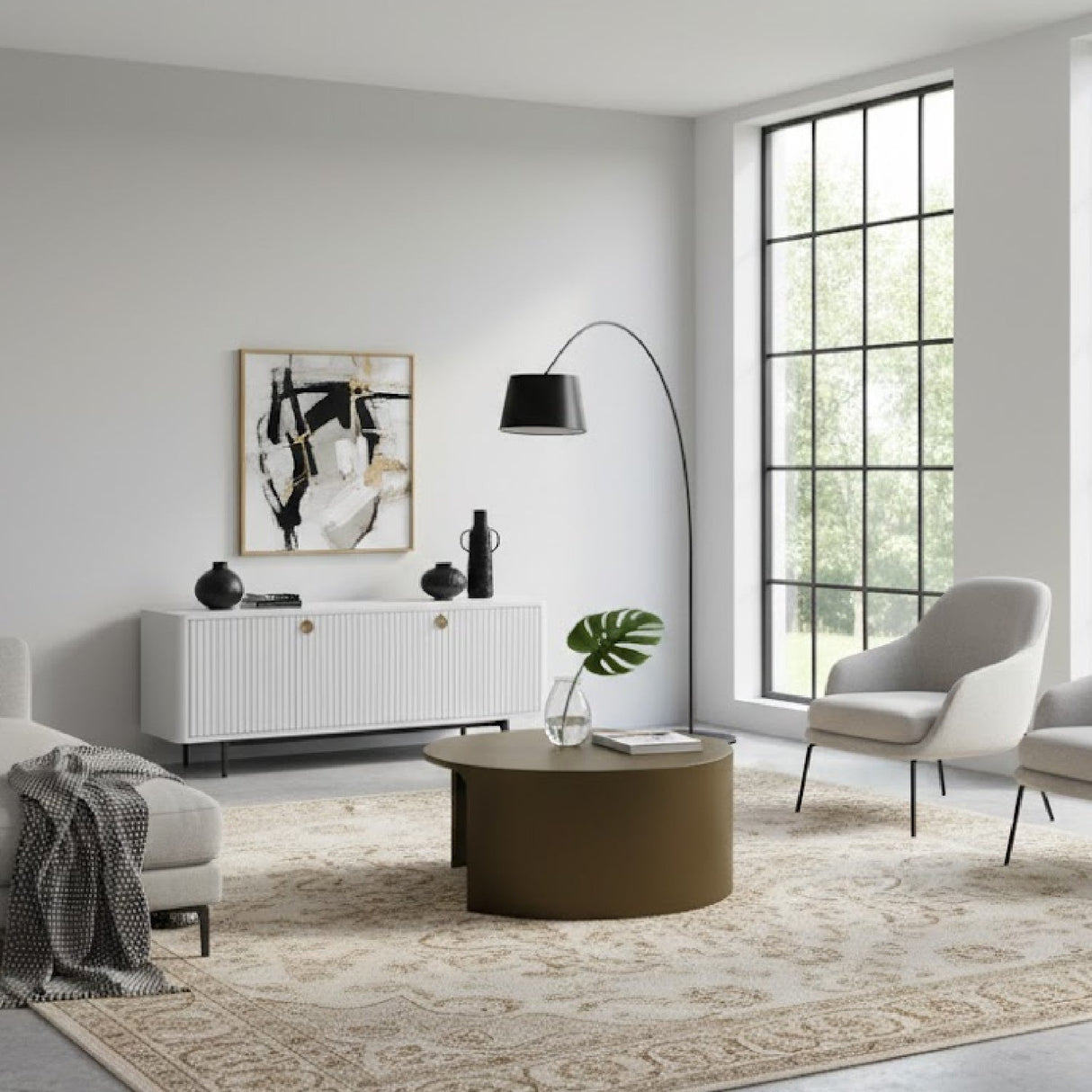 Olive Brown Round Coffee Table | OROA Modern Laura | Oroa.com