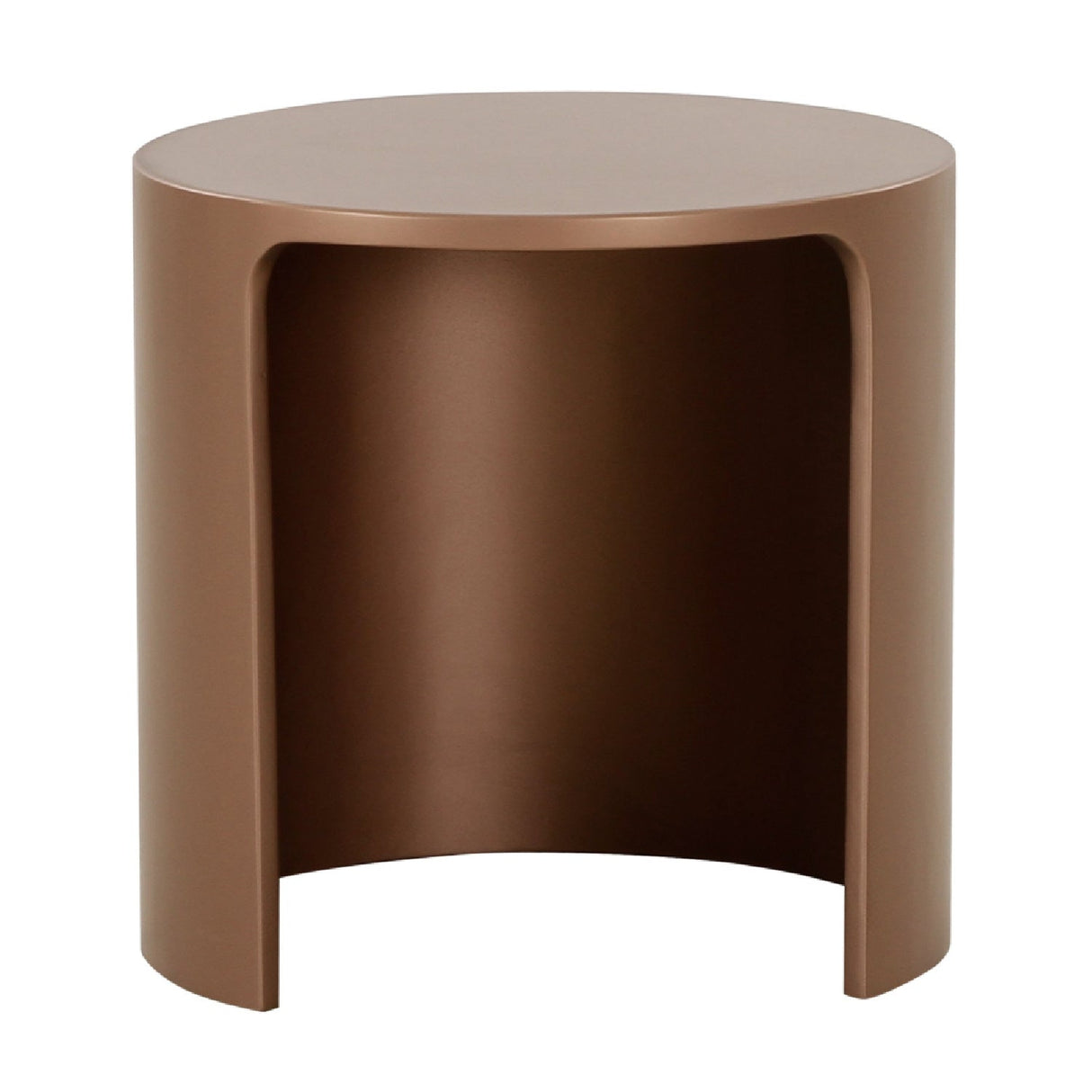 Olive Brown Round End Table – Laura – front view