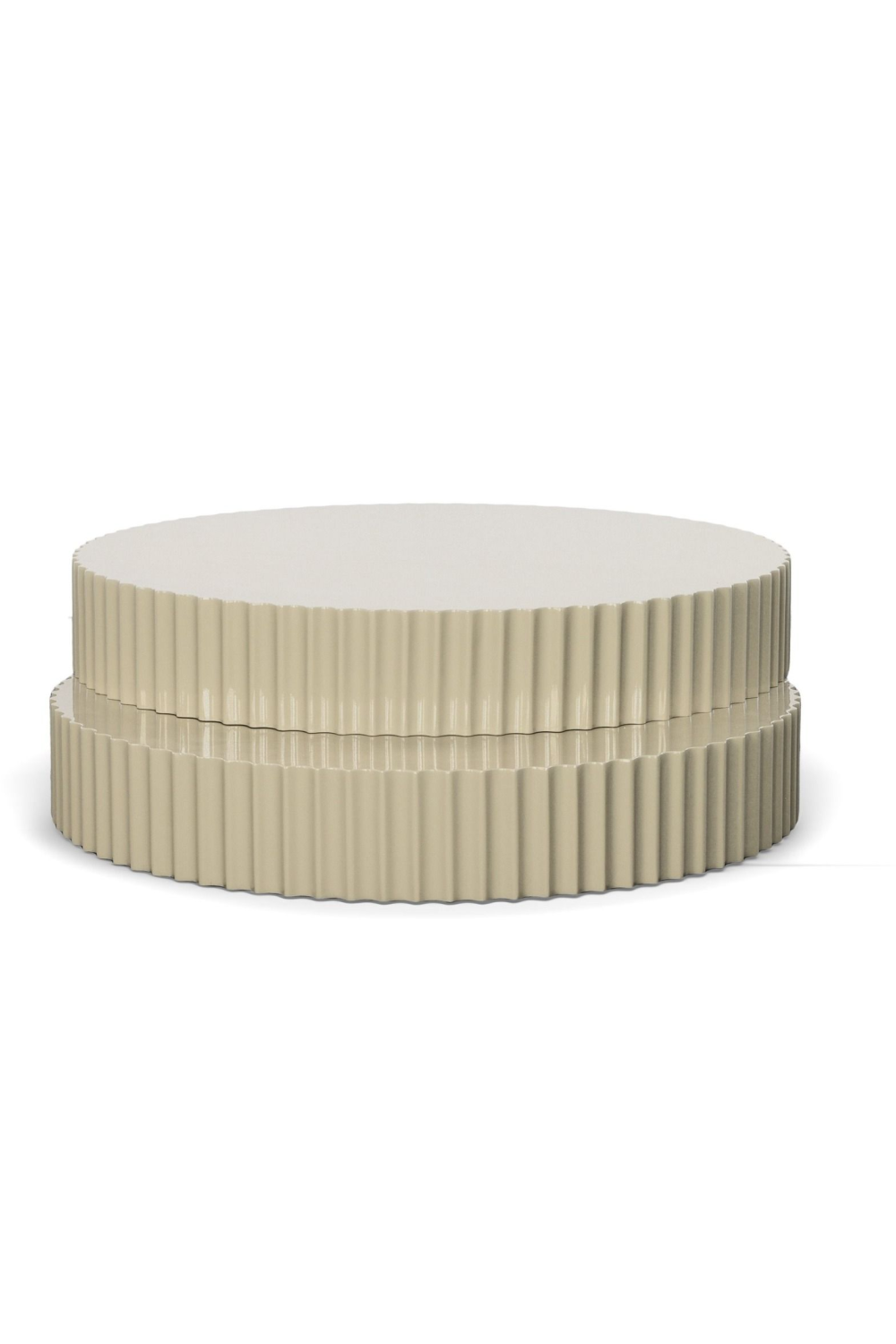 Glossy Taupe Fluted Coffee Table | Oroa.com