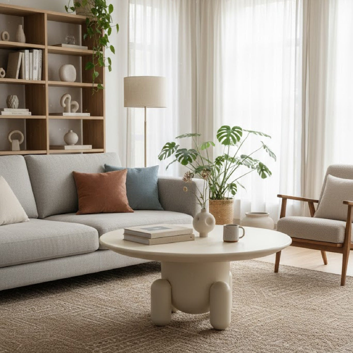 White Gloss Round Coffee Table | OROA Modern Gabby | Oroa.com