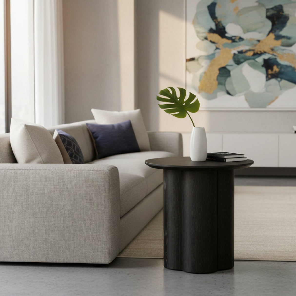 Black Ash End Table – Dolph – angled view