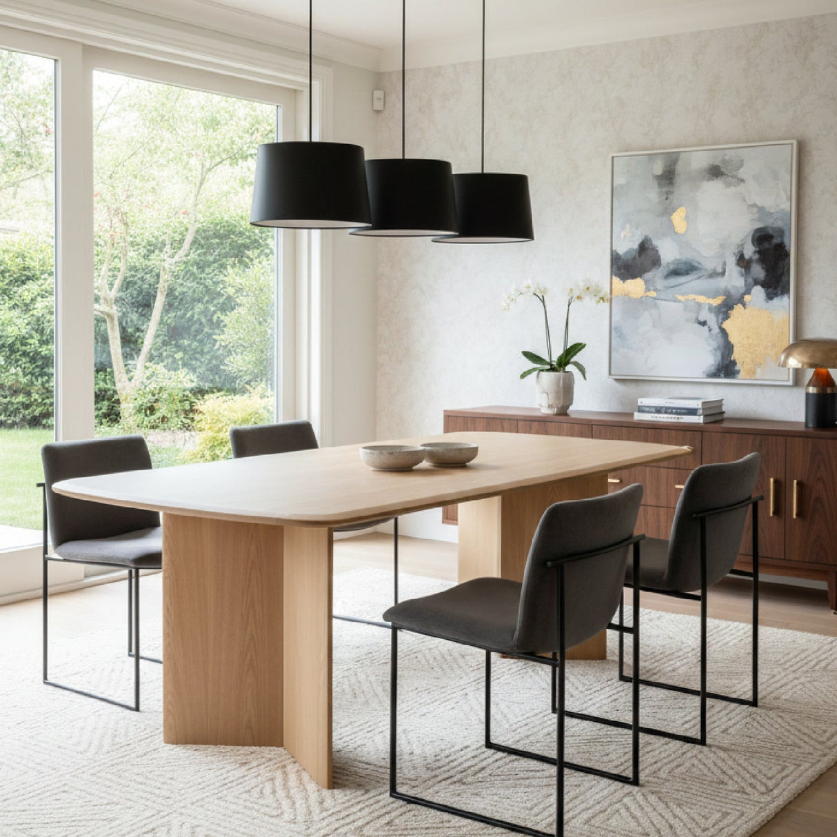 Natural Ash Rectangular Dining Table – Masuda – angled view