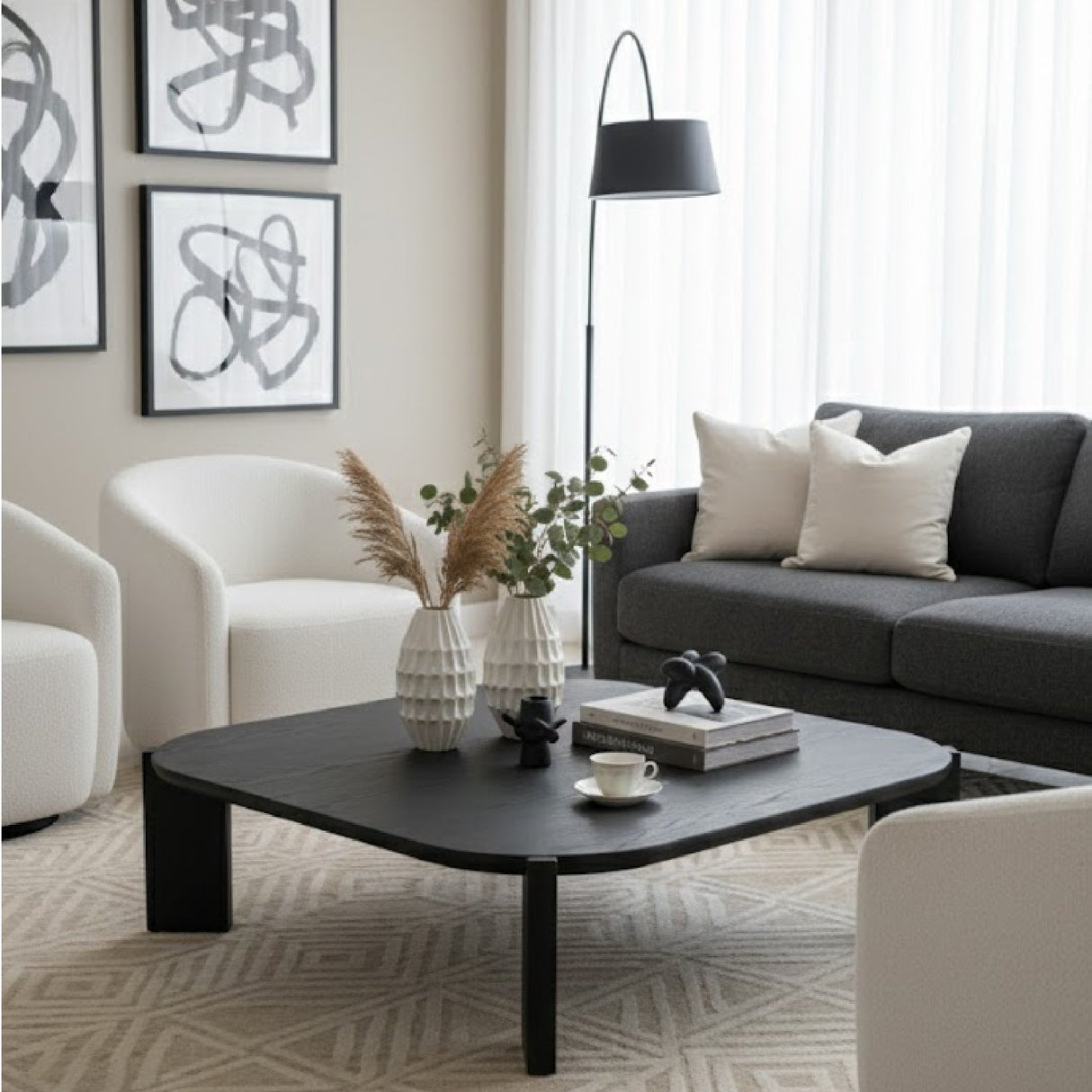 Brown Veneer Square Coffee Table | OROA Modern Noah | Oroa.com