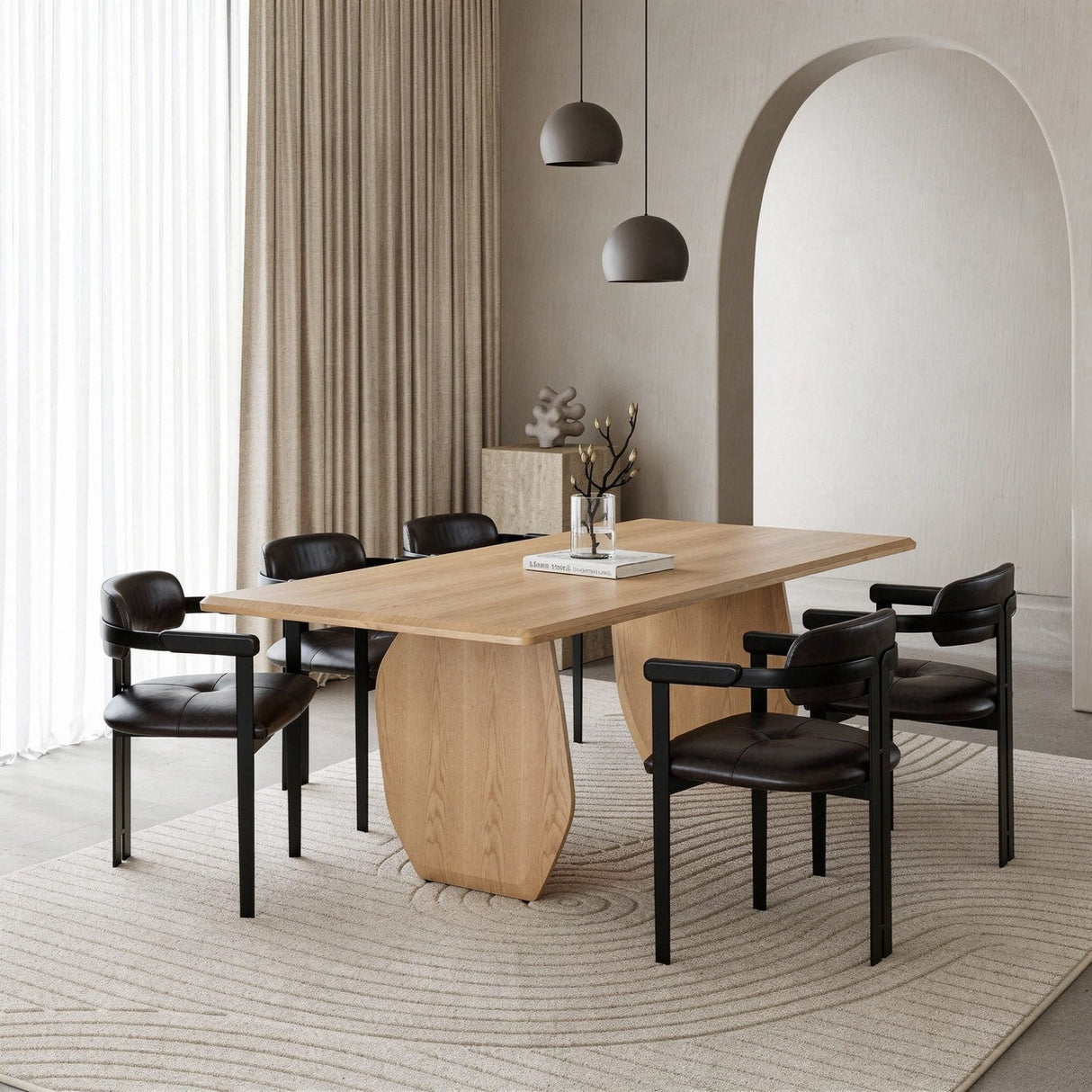 White Oak Dining Table – Prado – angled view