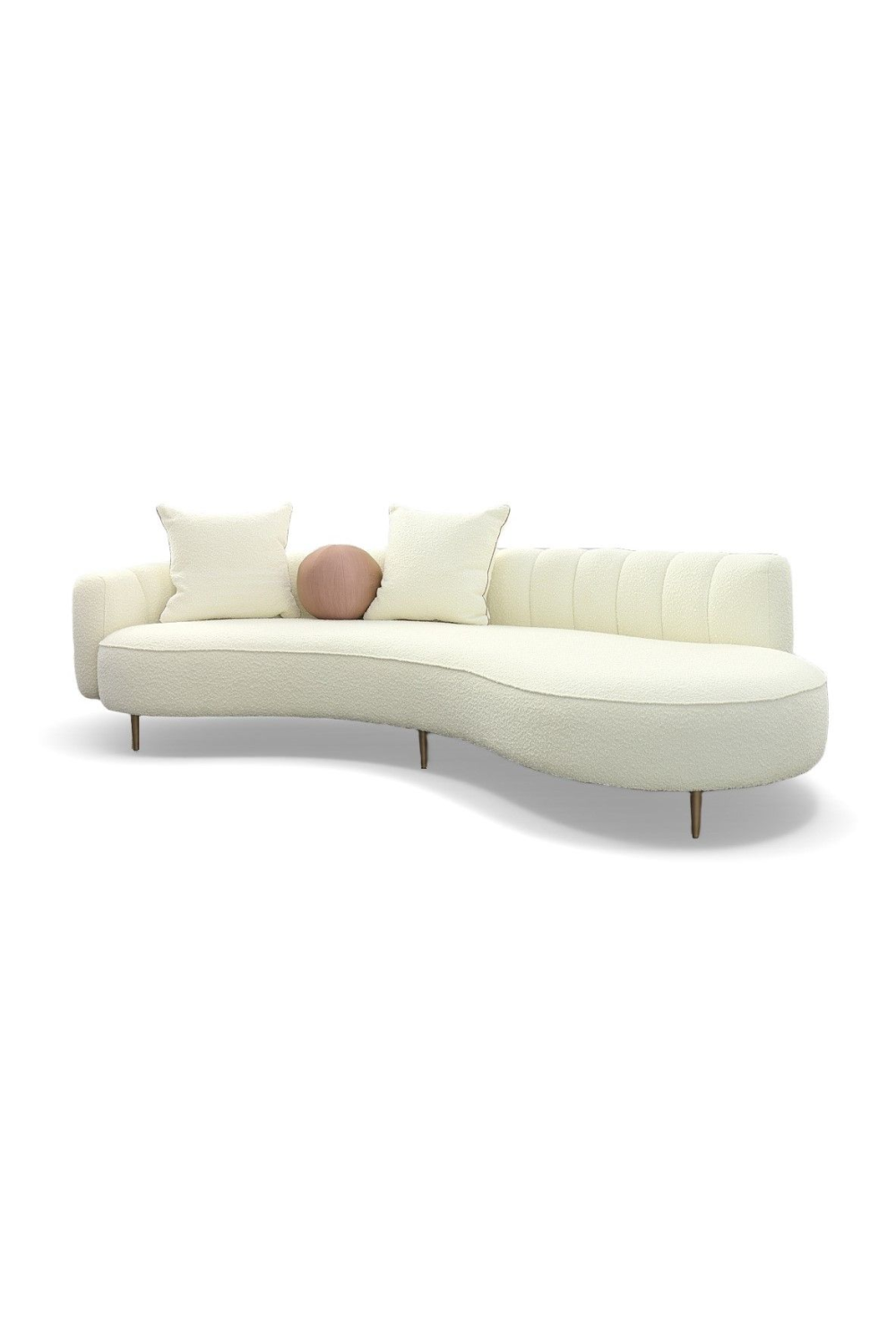 Cream Curved Chaise Lounge | OROA Modern Maverick | Oroa.com