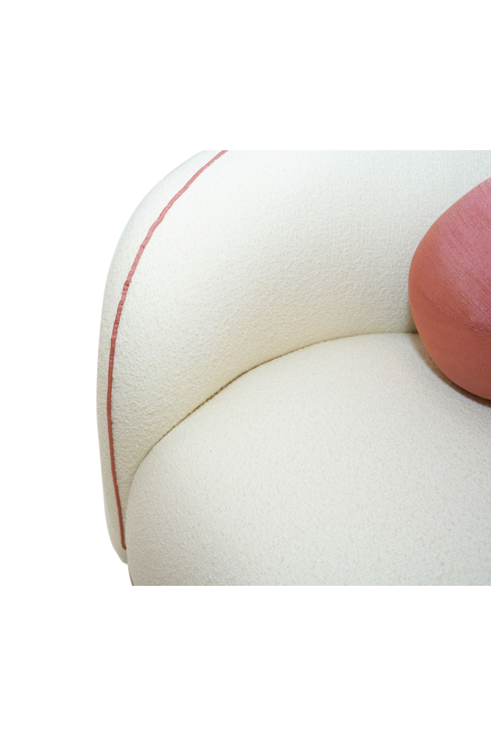 Pink Piped Cream Sofa | Oroa.com