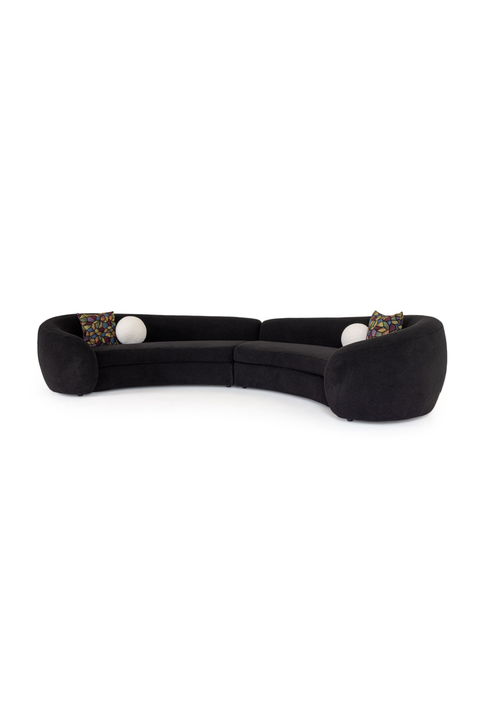 Black Curved Sectional Sofa | OROA Modern Kilmer | Oroa.com