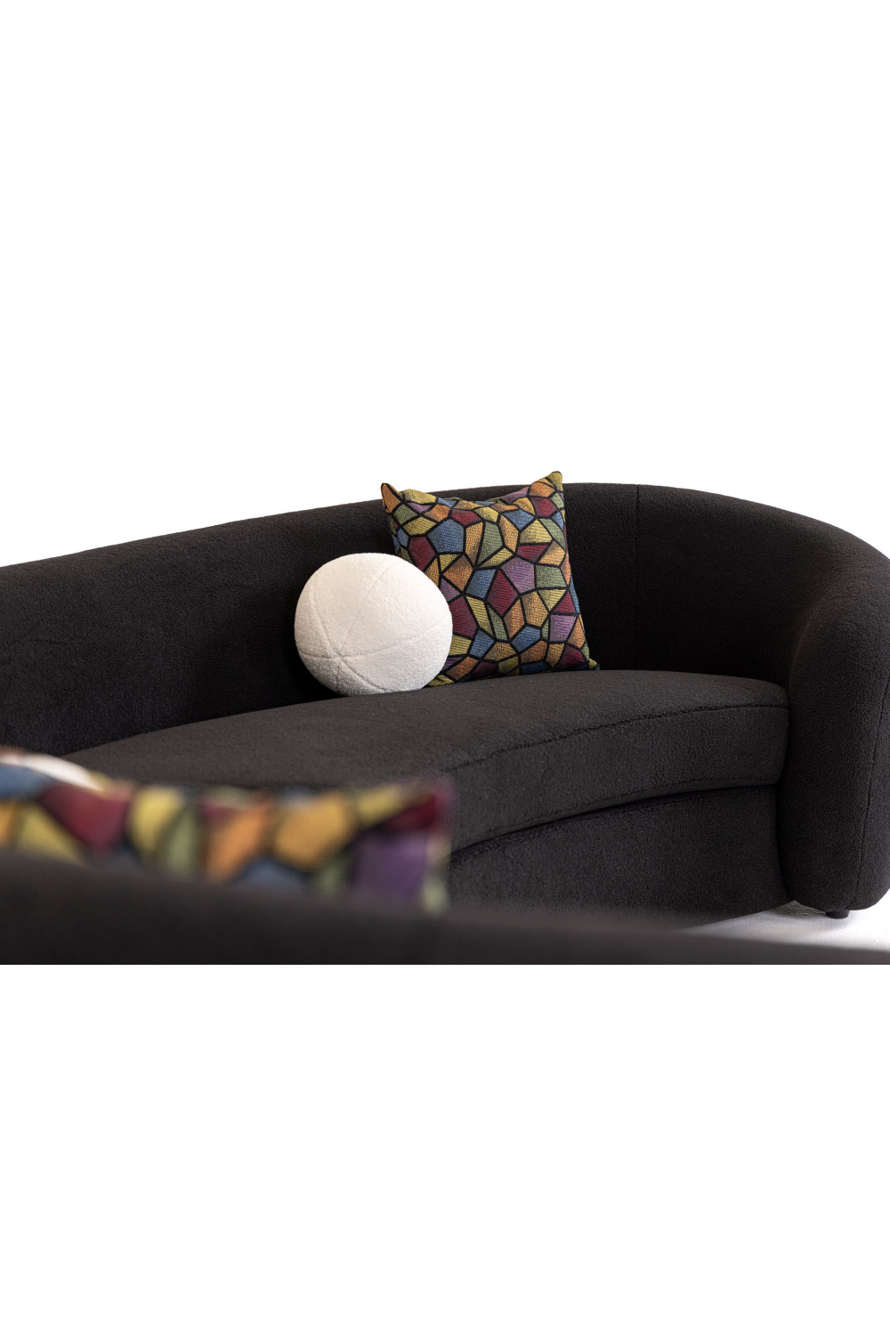 Black Curved Sectional Sofa | OROA Modern Kilmer | Oroa.com