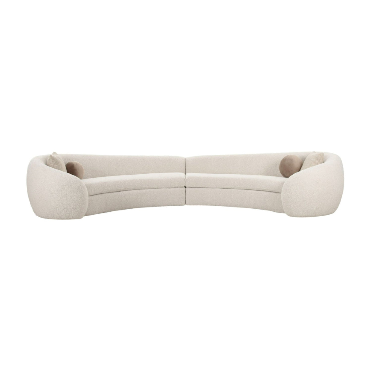 Curved White Sectional Sofa – Kilmer – front view