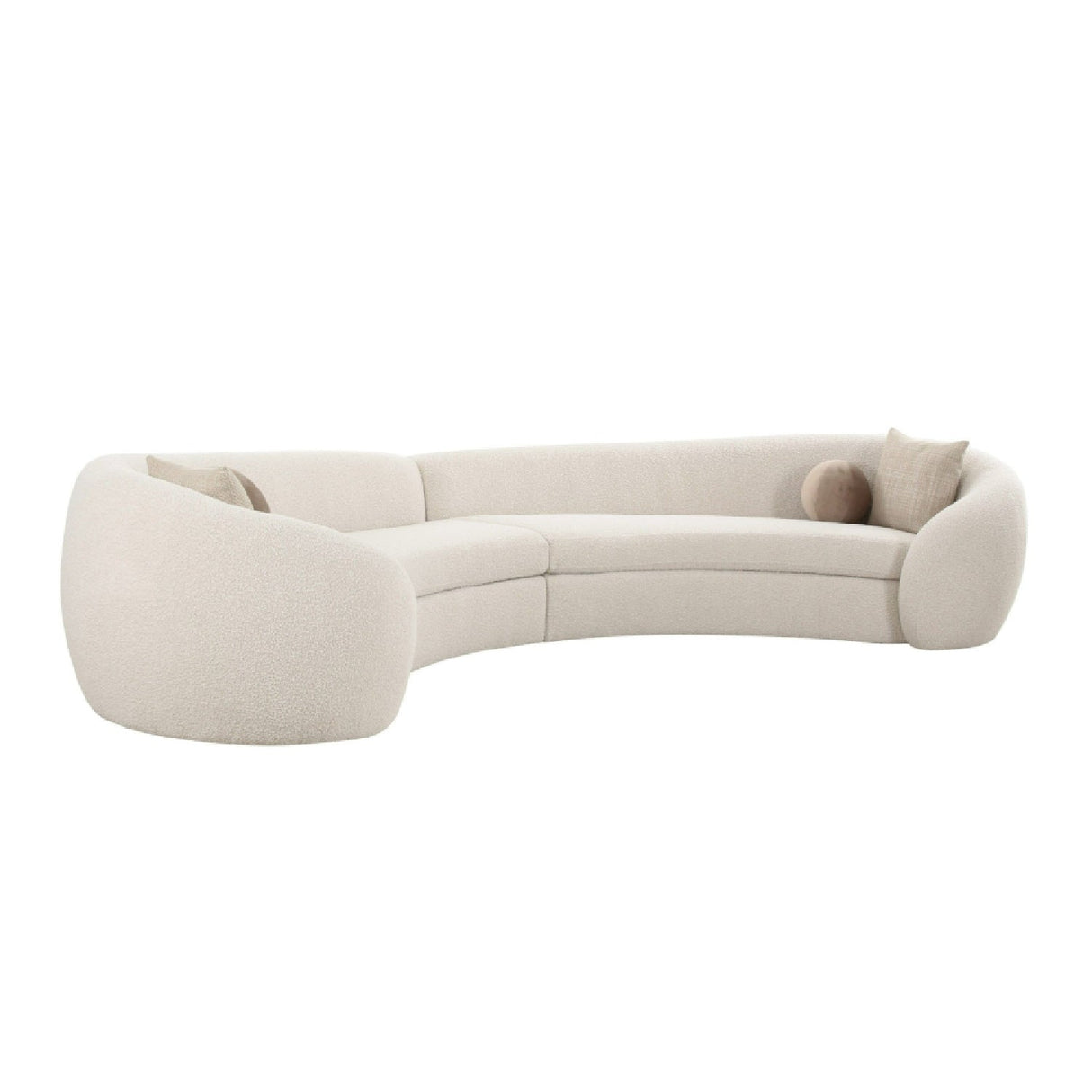 Curved White Sectional Sofa – Kilmer – side view