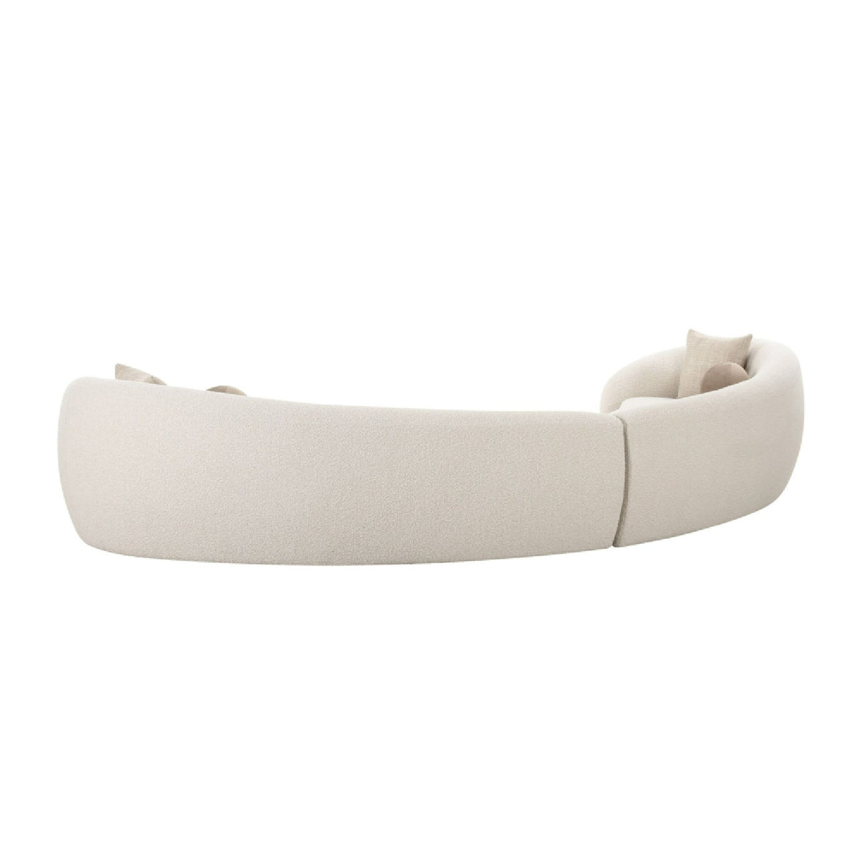 Curved White Sectional Sofa – Kilmer – rear view