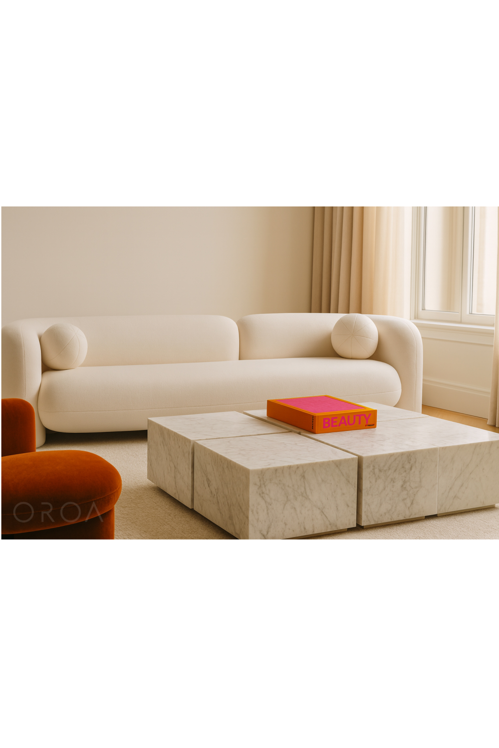 White 4-Seater Sofa | Oroa.com