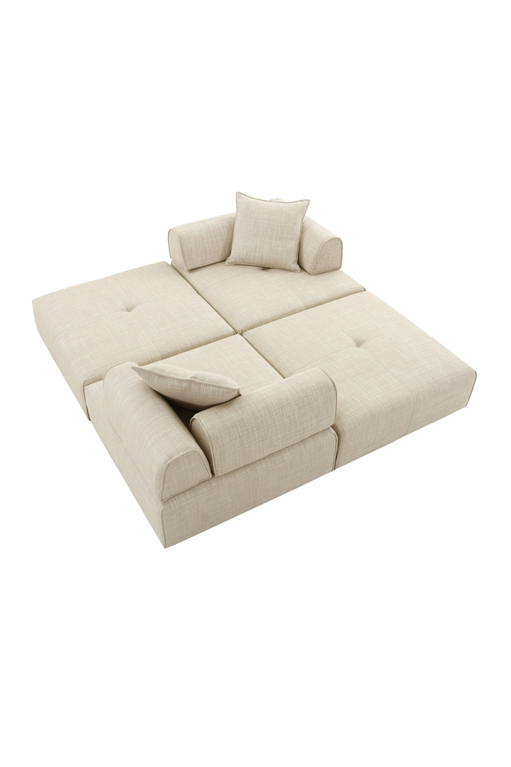 Beige Square Modular Accent Chair | OROA Modern Mondo | Oroa.com