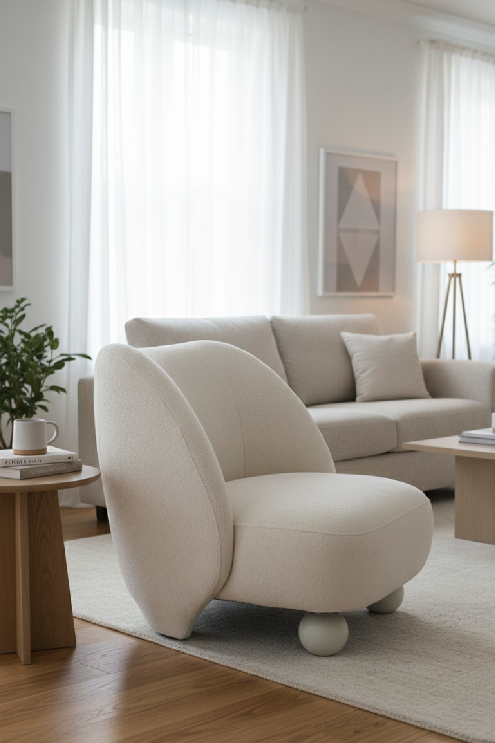White Sloped-Back Accent Chair | OROA Modern Duran | Oroa.com