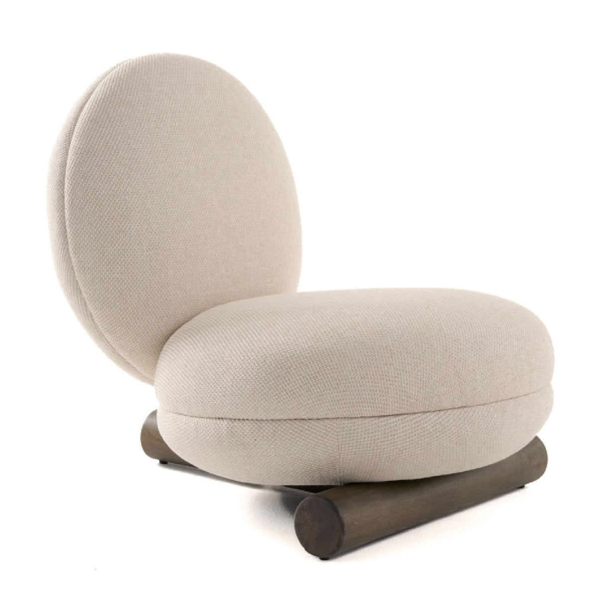 White Rounded Accent Chair – Minto – front view