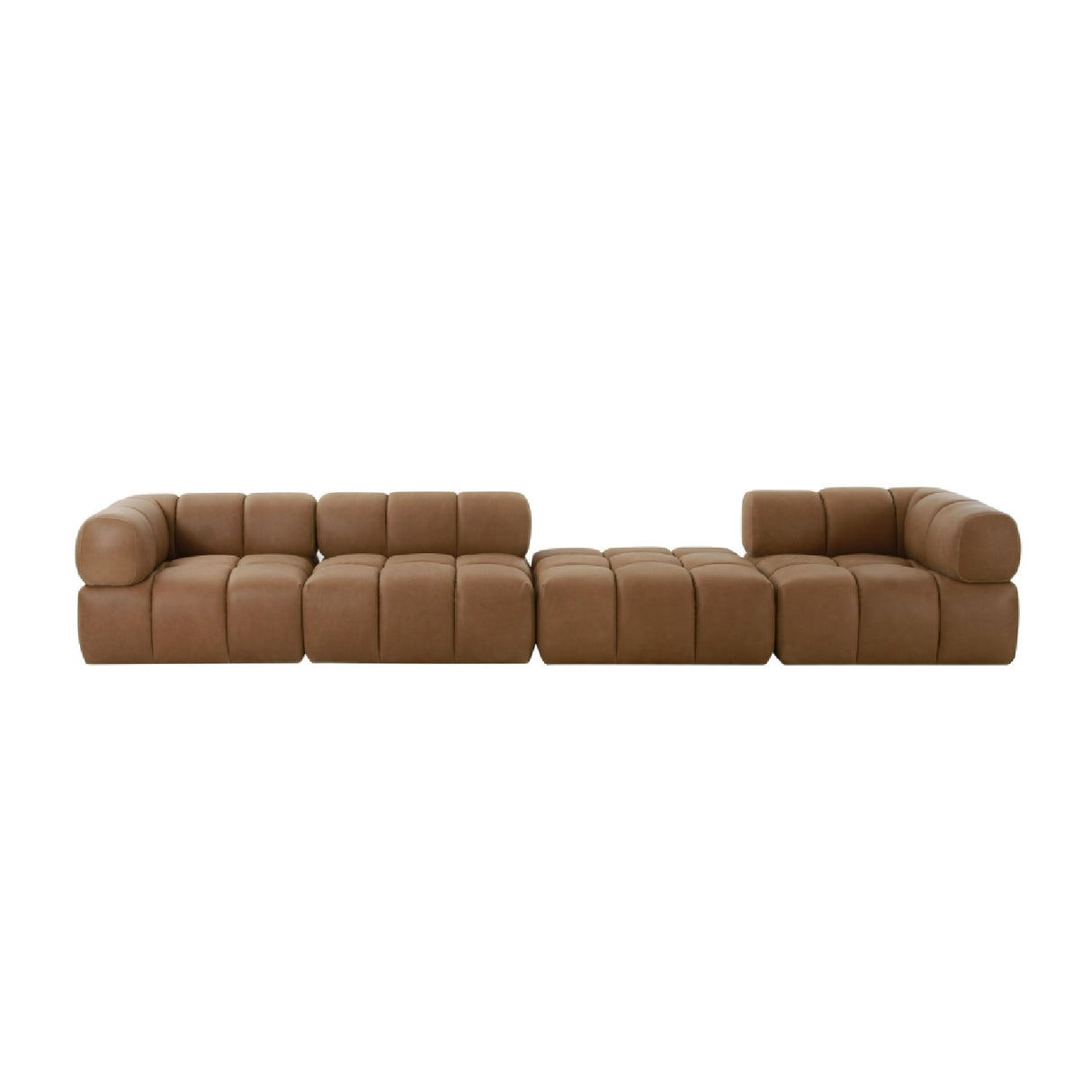 Brown Leather Armless Seat – Everest – rear view